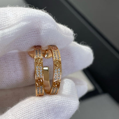 ¡®Veyra Jewelry¡¯LOVE DIAMOND PINK GOLD HOOP EARRINGS
