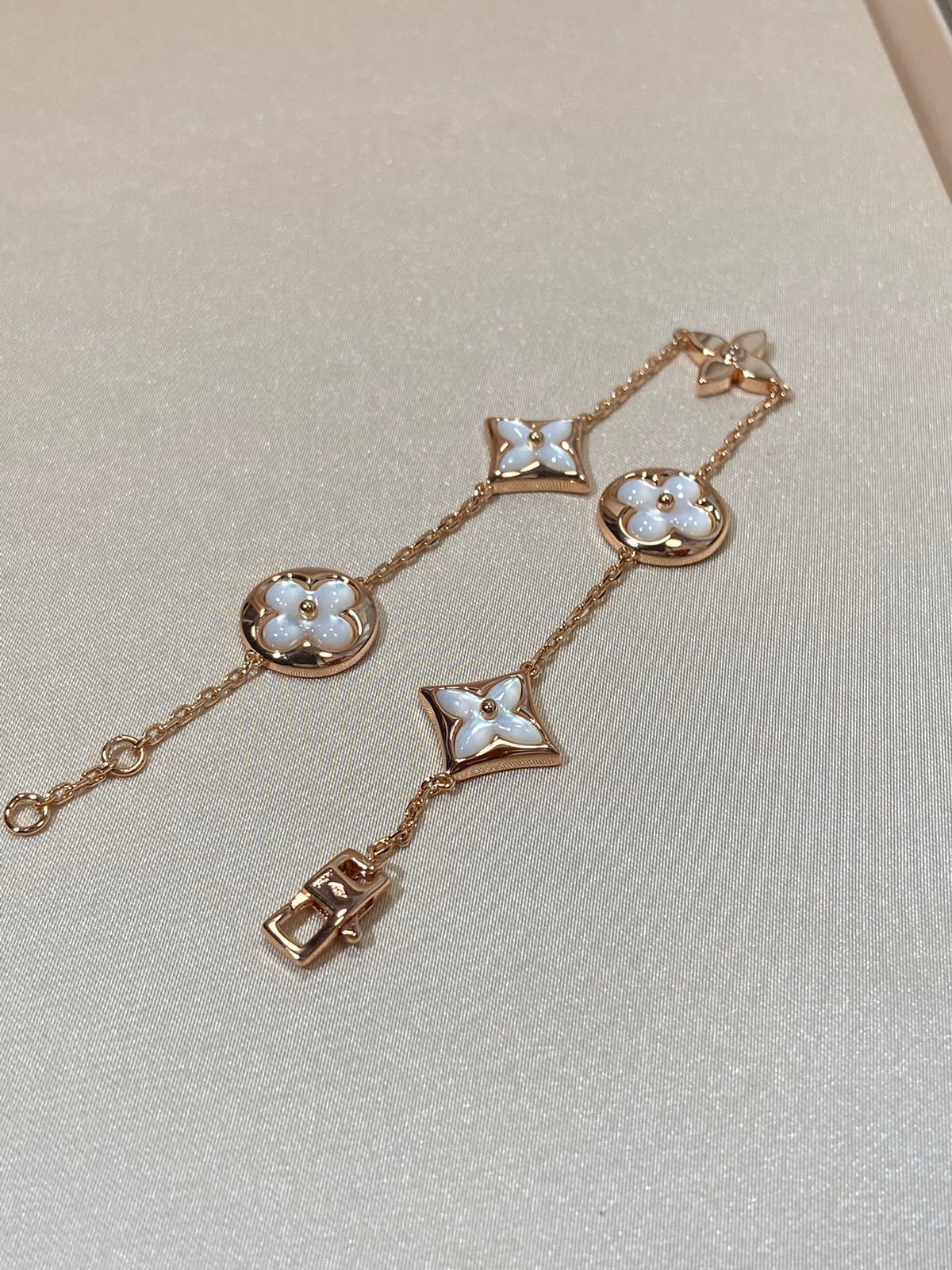 ¡®Veyra Jewelry¡¯STAR AND SUN 5 MOTIF MOP PINK GOLD BRACELET