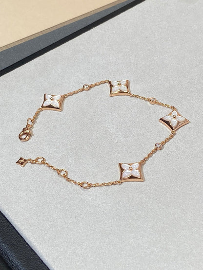 ¡®Veyra Jewelry¡¯STAR 4 MOTIF MOP DIAMOND PINK GOLD BRACELET