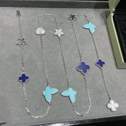 ¡®Veyra Jewelry¡¯LUCKY CLOVER SILVER 11 MOTIF NECKLACE