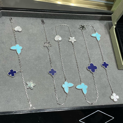 ¡®Veyra Jewelry¡¯LUCKY CLOVER SILVER 11 MOTIF NECKLACE