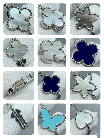 ¡®Veyra Jewelry¡¯LUCKY CLOVER SILVER 11 MOTIF NECKLACE