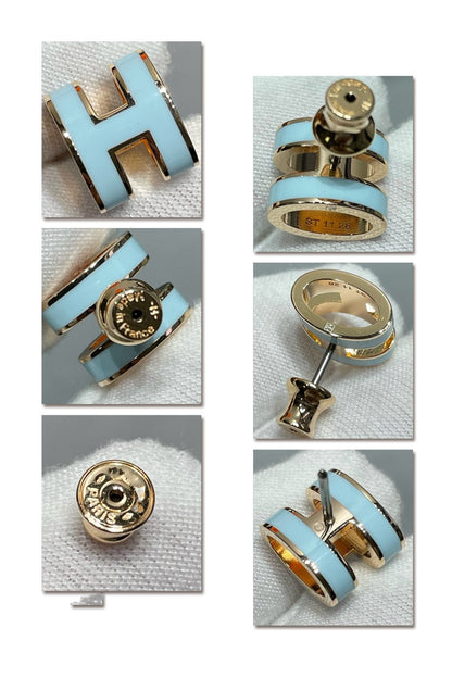 ¡®Veyra Jewelry¡¯POP H SKY BLUE STUD EARRINGS
