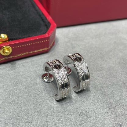 ¡®Veyra Jewelry¡¯LOVE CERAMIC DIAMOND PAVED SILVER EARRINGS