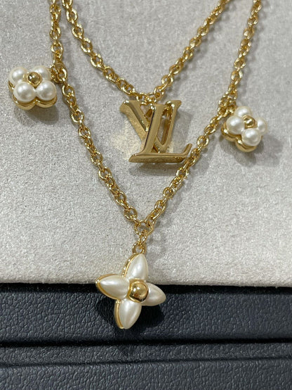 ¡®Veyra Jewelry¡¯FLOWERGRAM GOLD MOP DOUBLE ROW NECKLACE