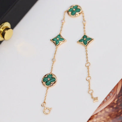 ¡®Veyra Jewelry¡¯STAR AND SUN 4 MOTIF PINK GOLD MALACHITE BRACELET