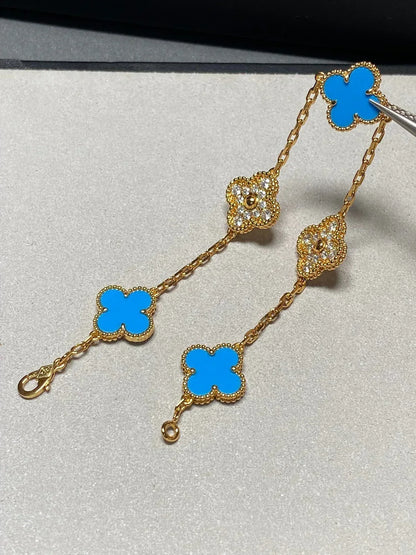 [Veyra Jewelry]New CLOVER 5 MOTIF BLUE AGATE BRACELET COLLECTION