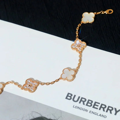 [Veyra Jewelry]New CLOVER WHITE PEARL MOP 5 MOTIF BRACELET COLLECTION
