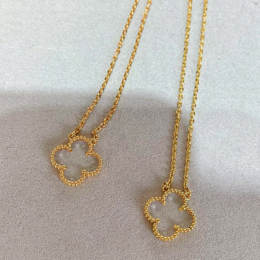 ¡®Veyra Jewelry¡¯CLOVER ROCK CRYSTAL ROSE GOLD NECKLACE