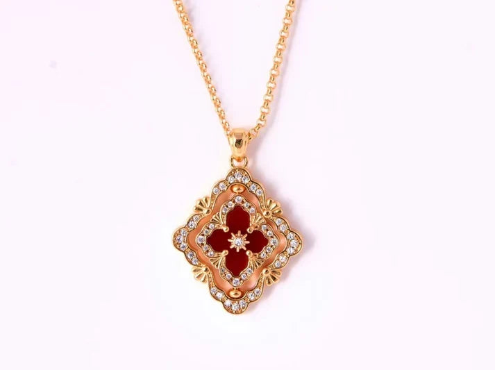 [Veyra Jewelry] B.C.L ENAMEL ROTATING SINGLE-DIAMOND NECKLACE£¨Various colors£©