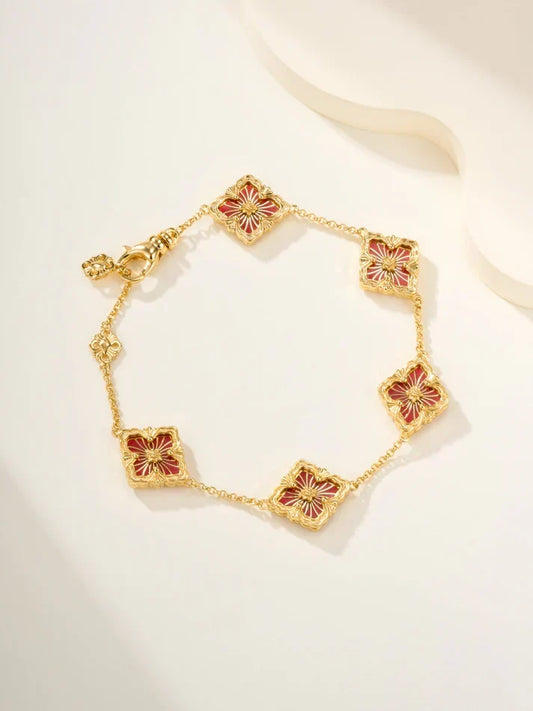 [Veyra Jewelry]B.C.L ENAMELED Five-Flower Bracelet£¨Various Colors)