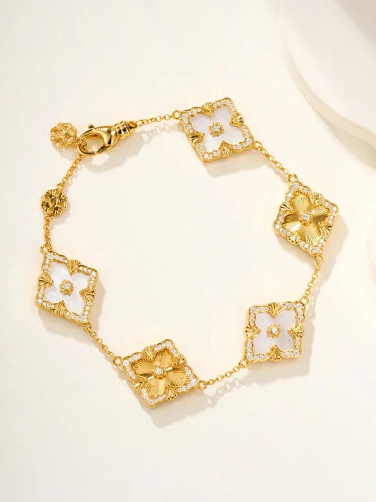 [Veyra Jewelry]B.C.L ENAMELED Five-Flower Bracelet£¨Various Colors) BIG SIZE