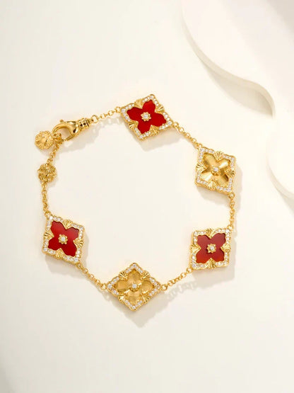 [Veyra Jewelry]B.C.L ENAMELED Five-Flower Bracelet£¨Various Colors) BIG SIZE