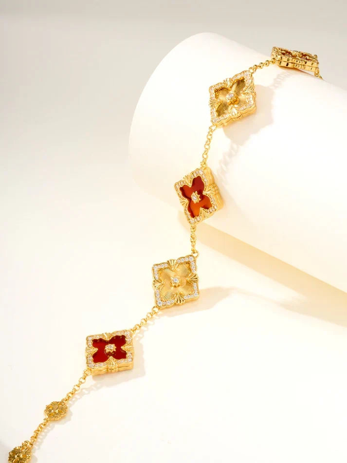 [Veyra Jewelry]B.C.L ENAMELED Five-Flower Bracelet£¨Various Colors) BIG SIZE