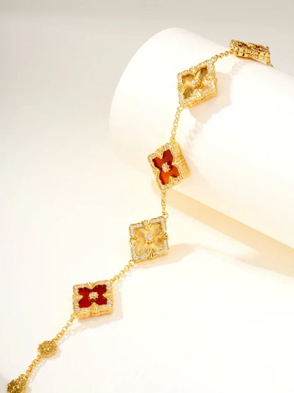 [Veyra Jewelry]B.C.L ENAMELED Five-Flower Bracelet£¨Various Colors) BIG SIZE