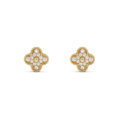¡®Veyra Jewelry¡¯CLOVER MEDIUM 1 MOTIFS FUll DIAMOND EARRINGS