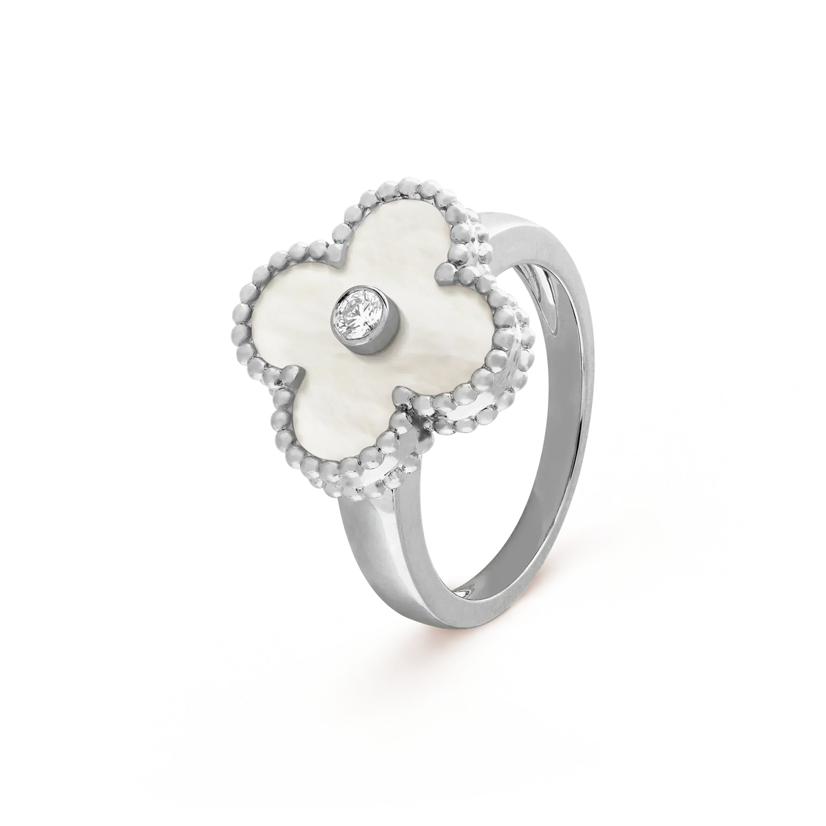 ¡®Veyra Jewelry¡¯CLOVER SILVER MOP DIAMOND RING