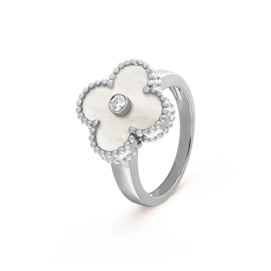 ¡®Veyra Jewelry¡¯CLOVER SILVER MOP DIAMOND RING