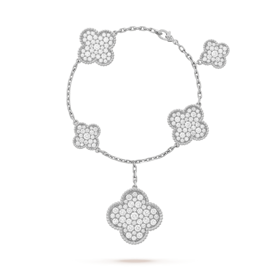 ¡®Veyra Jewelry¡¯CLOVER 6 MOTIFS SILVER DIAMOND BRACELET