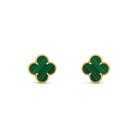 ¡®Veyra Jewelry¡¯CLOVER MEDIUM 1 MOTIFS MALACHITE  EARRINGS