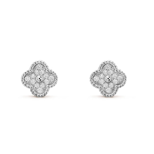 ¡®Veyra Jewelry¡¯CLOVER MINI DIAMOND STUD EARRINGS