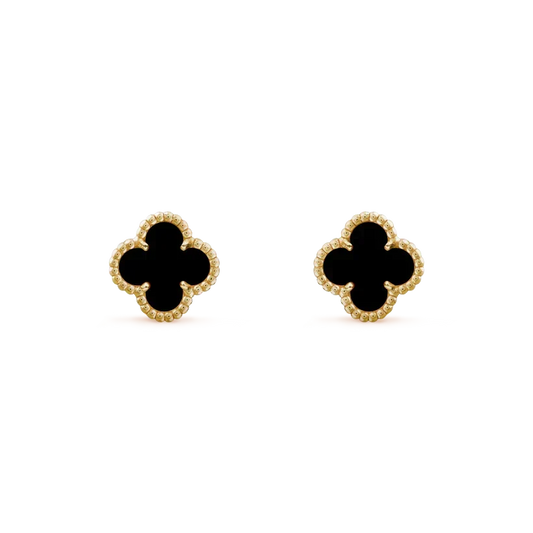 ¡®Veyra Jewelry¡¯CLOVER MINI 9.5MM BLACK MOP EARRINGS