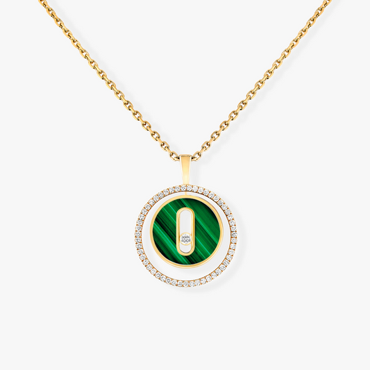 [Veyra Jewelry]LUCKY MOVE 1 DIAMOND MALACHITE GOLD DIAMOND NECKLACE