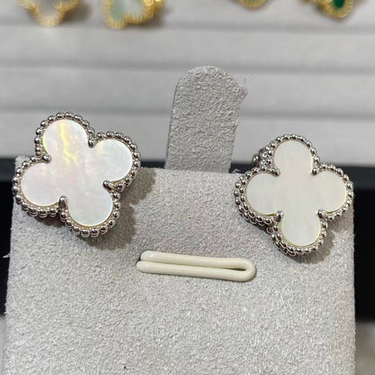 [Veyra Jewelry] CLOVER LARGE (20mm) 1 MOTIFS WHITE MOP STUD EARRINGS