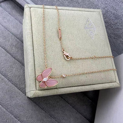 [Veyra Jewelry] Pink Butterfly Necklace