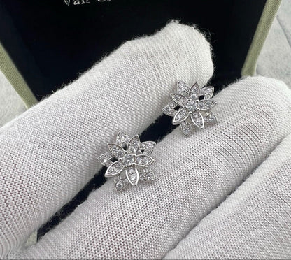 [Veyra Jewelry] Full Diamond Hollow Lotus Necklace Set