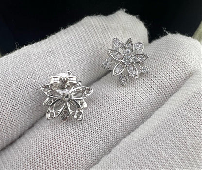 [Veyra Jewelry] Full Diamond Hollow Lotus Necklace Set