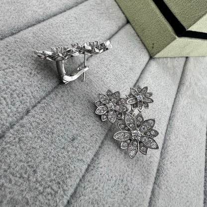 [Veyra Jewelry] Full Diamond Hollow Lotus Necklace Set