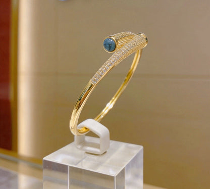 [Veyra Jewelry] Partially Set Diamond Bangle