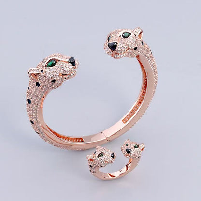[Veyra Jewelry] Full Diamond Panther Bangle & Ring