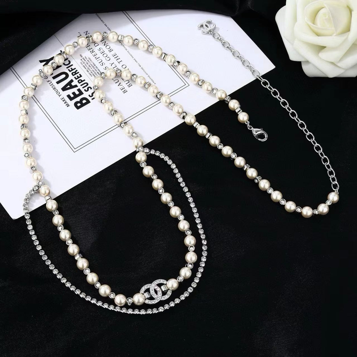 [Veyra Jewelry]Double C Pearl Waist Chain