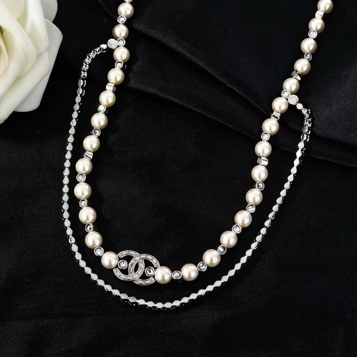 [Veyra Jewelry]Double C Pearl Waist Chain