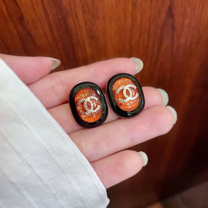 [Veyra Jewelry]Amber & Glass Stud Earrings
