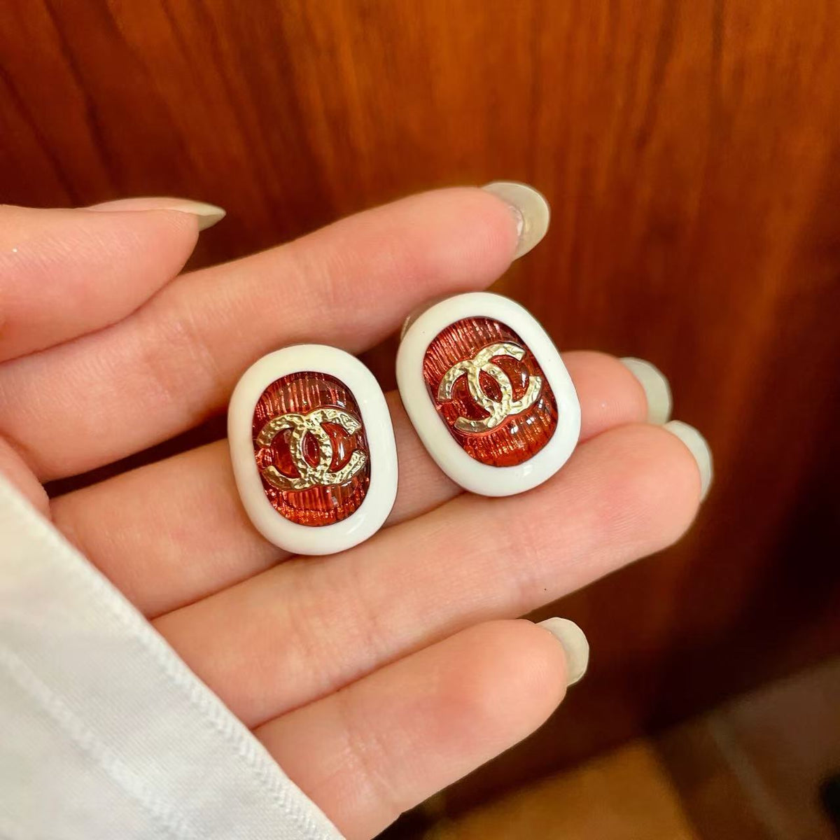 [Veyra Jewelry]Amber & Glass Stud Earrings