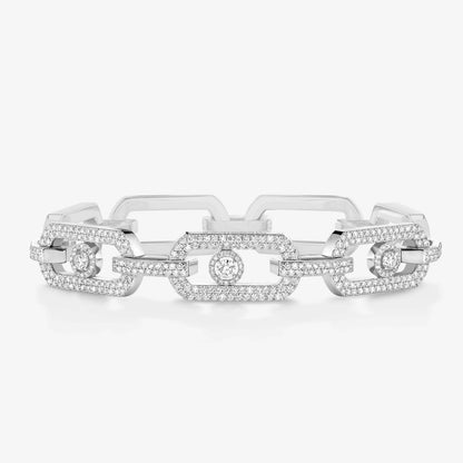 [Veyra Jewelry]Large Full Diamond Unisex Sliding Bracelet with Moissanite