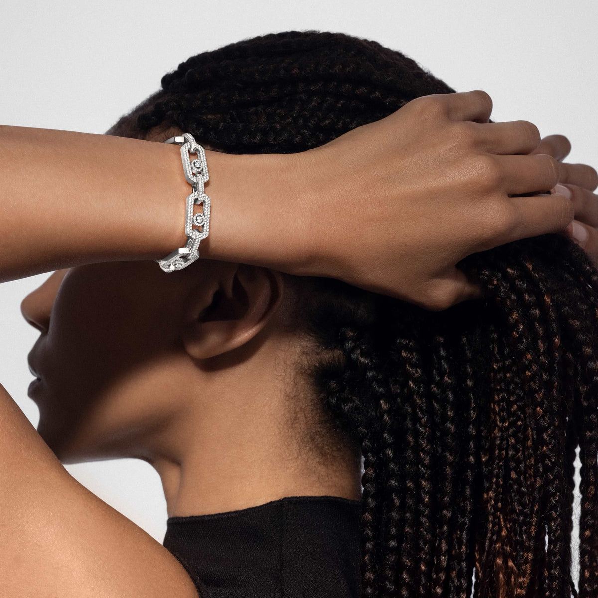 [Veyra Jewelry]Large Full Diamond Unisex Sliding Bracelet with Moissanite