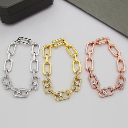 [Veyra Jewelry]Large Full Diamond Unisex Sliding Bracelet with Moissanite
