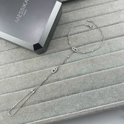 [Veyra Jewelry] Flexible Arm Chain Bracelet with Sliding Diamonds