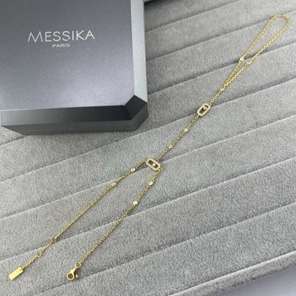 [Veyra Jewelry] Flexible Arm Chain Bracelet with Sliding Diamonds