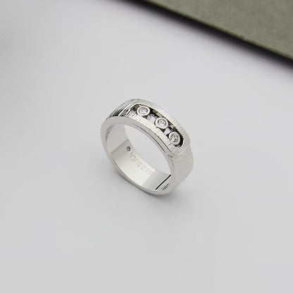[Veyra Jewelry]Move Wide 3 Moving Diamond Men's Ring