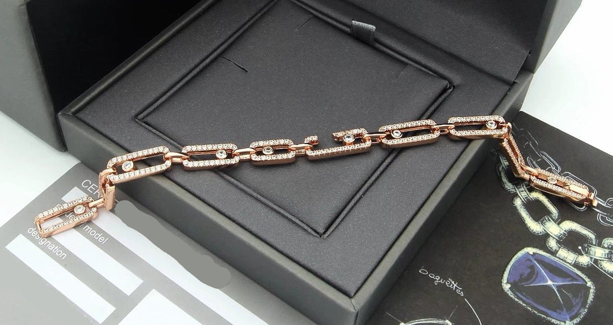 [Veyra Jewelry]Large Full Diamond Unisex Sliding Bracelet with Moissanite
