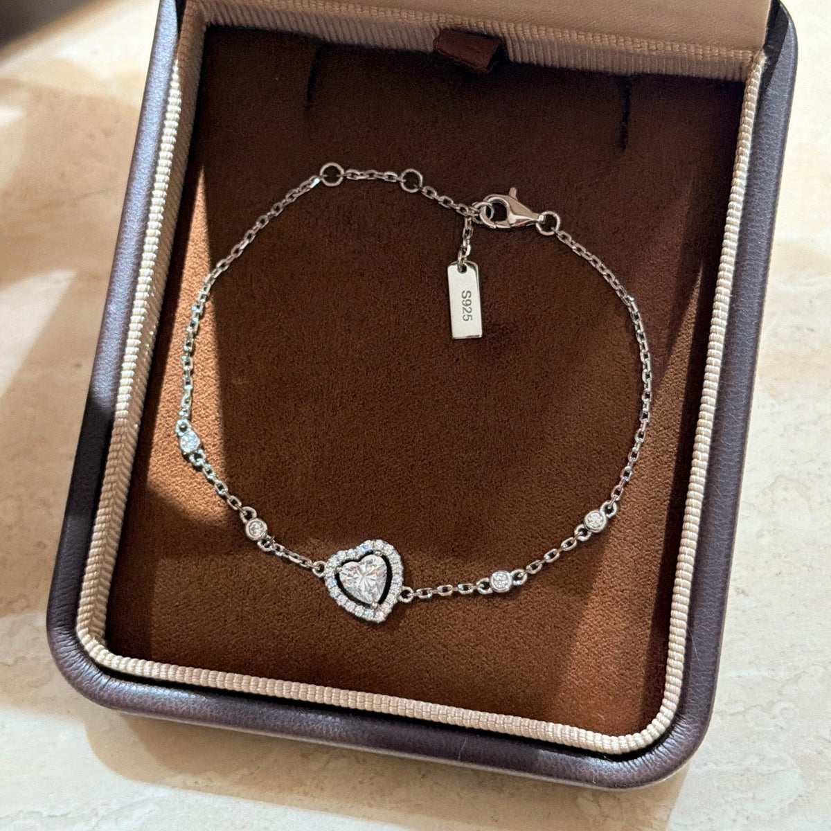 [Veyra Jewelry]Heart Sliding Diamond Bracelet