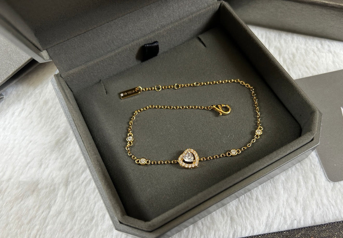 [Veyra Jewelry]Heart Sliding Diamond Bracelet