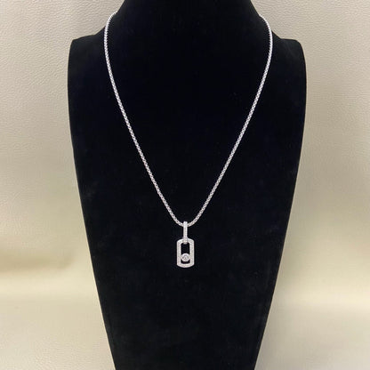 [Veyra Jewelry] So Move Diamond‑Set Paper‑Clip Sliding Necklace