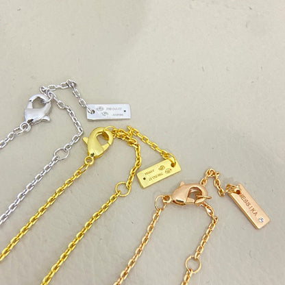 [Veyra Jewelry] Baby Move Pavé Diamond‑Set Three‑Stone Sliding Necklace
