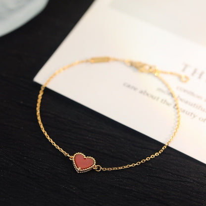 ¡®Veyra Jewelry¡¯Sweet Alhambra Mini Carnelian Heart Bracelet